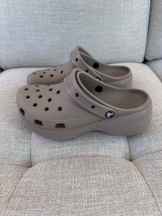 CROCS Shoes - Crocs Classic Platform Clog Taupe Women’s 8 Elevated Comfort Casual